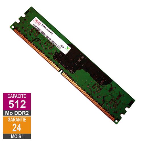 Barrette Mémoire 512Mo Ram Ddr2 Hynix Hymp164U64Cp6-Y5 Dimm Pc2-5300U