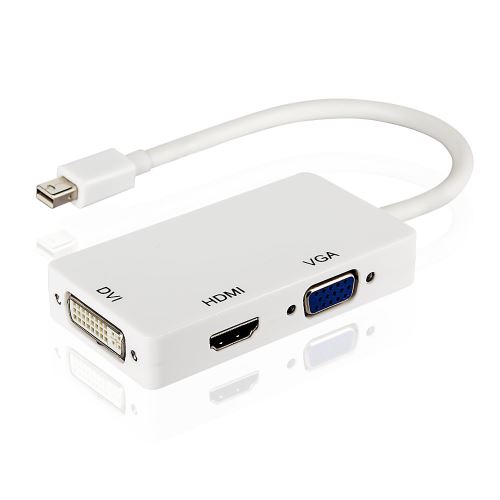 Ineck® Mini Displayport Adaptateur, 3 En 1 Mini Displayport (thunderbolttm Port Compatible) Vers Hdmi / Dvi / Vga Mâle à Femelle Câble Adaptateur Convertisseur