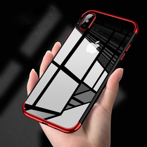 Iphone X / Xs Coque Protection Tpu Electroplating Rouge Als81494