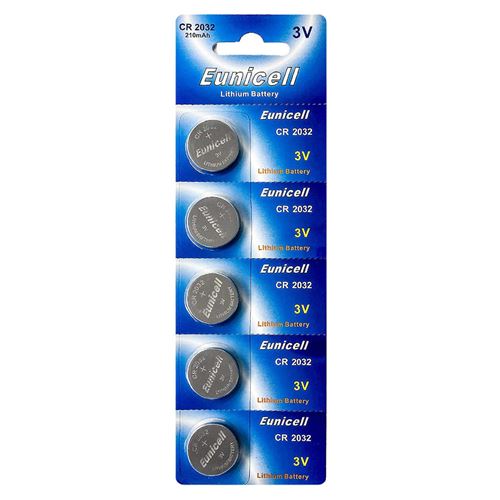 5 Piles Bouton Eunicell CR2032 - Pile Lithium 3V