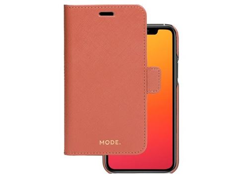 dbramante1928 New York - Flip cover voor mobiele telefoon - Saffiano-leer met grove nerf - roestroze - voor Apple iPhone 11
