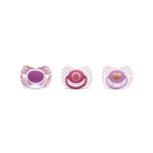 SUAVINEX Lot de 3 sucettes couture silicone +12 mois - Fille