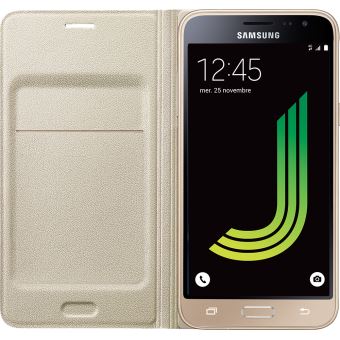 Etui a rabat Samsung pour Galaxy J3 2016 Or Coque et etui telephone mobile Achat prix fnac