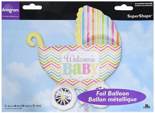 Amscan 3158801 28 x 78,7 cm Bébé Lumineux Le Carrosse de Super Forme Ballon en Aluminium (XL)