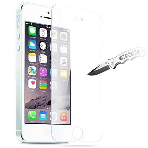 JETech Film de Protection d'écran pour iPhone SE, iPhone 5s et iPhone 5 en Verre Trempé, Lot de 2