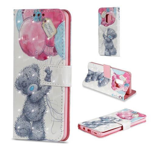 Etui en PU support d'impression l'ours et le ballon pour Samsung Galaxy S9