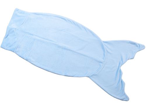 Couverture queue de sirène bleue 140 x 60 cm pour enfant