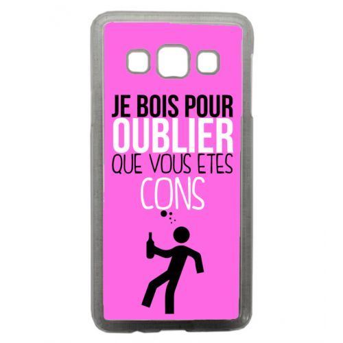Coque transparente galaxy a7 je bois pour oublier que vous etes con 9