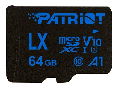 Patriot memory 64 go a1 carte micro sd sdxc pour téléphones android et les tablettes, enregistrement vidéo hd ? psf64glx11mcx