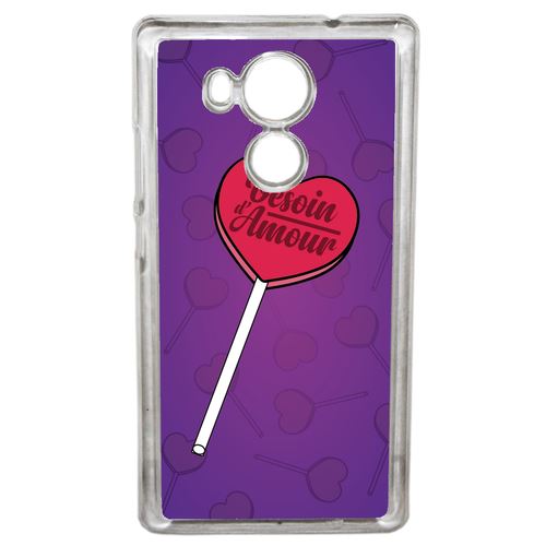 Coque Besoin Damour Fond Mauve Compatible Huawei Mate 8 Transparent