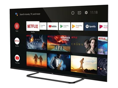 TCL 50EP681 - Classe de diagonale 50" TV LCD rétro-éclairée par LED - Smart TV - Android TV - 4K UHD (2160p) 3840 x 2160 - HDR - Titane brossé