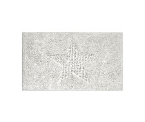 Tapis de Bain 100% Coton Étoile Blanc- 100x60cm