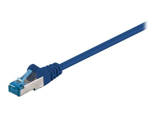 goobay - Verbindingskabel - RJ-45 (M) naar RJ-45 (M) - 10 m - SFTP, PiMF - CAT 6a - halogeenvrij, gevormd - blauw