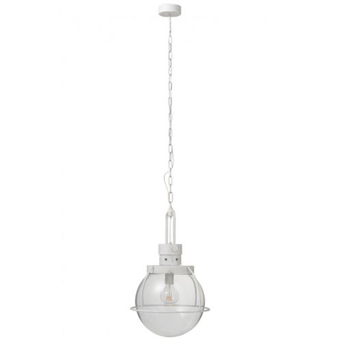 Suspension boule Verre/Métal blanc - ONDATRA