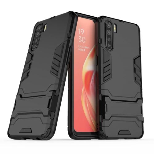 Coque en TPU hybride cool guard avec béquille noir pour votre OPPO A91/F15