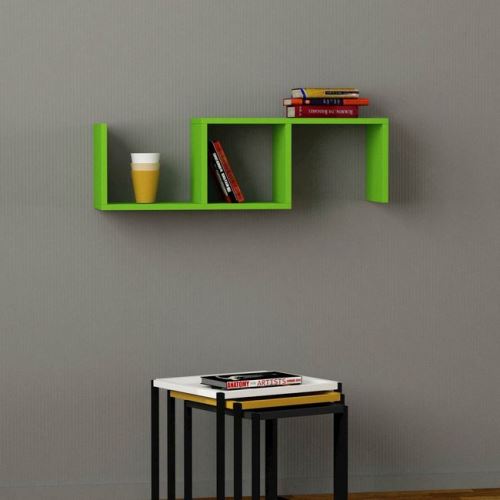 HOMEMANIA Étagère Dibi - Murale Flottante, pour Livres - pour Séjour, Bureau, Chambre - Vert en Bois, 90 x 22 x 27 cm