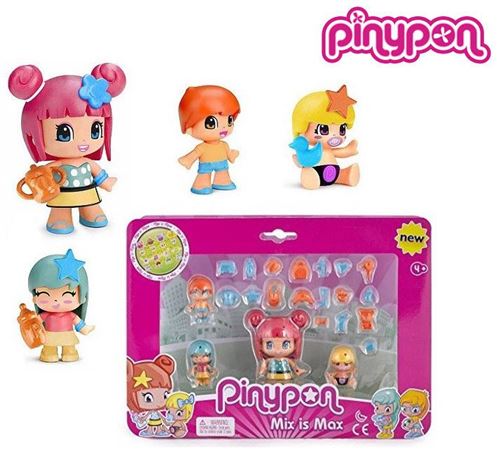 PinyPon Pack 4 figurines + accessoires 27x9