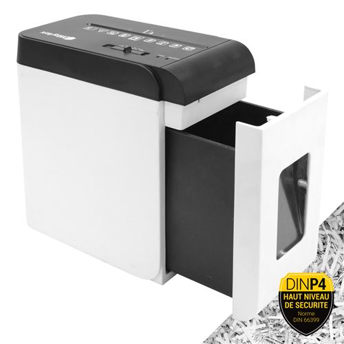 Destructeur de document WAYTEX coupe croisée haute sécurité 5 feuilles bac tiroir 8L performant ultra silencieux