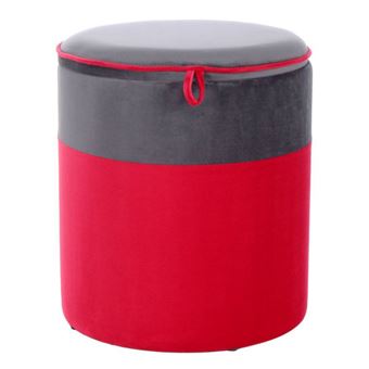 Pouf & Coffre de Rangement "Kassandra" 40cm Rouge - 1