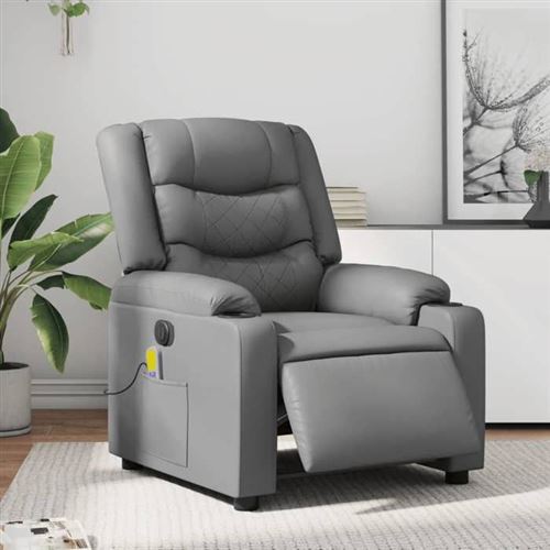 Non Communiqué Gris Vidaxl Fauteuil De Massage, Relaxation Électrique Similicuir