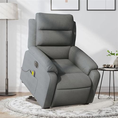 Non Communiqué Gris Vidaxl Fauteuil De Relaxation, Massage, Inclinable Électrique Réglable Tissu Foncé