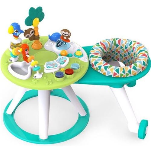 BRIGHT STARTS Aire deveil Around We GoTM 2-in-1 Walk-Around Activity Center + Table - Tropic CoolTM