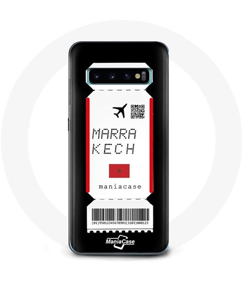 Coque pour Samsung Galaxy S10 Plus Billet d'avion Marrakech Maroc Maniacase