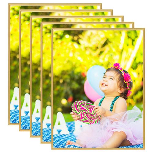 vidaXL Collage de cadres photo 5 pcs de mur table Doré 40x50 cm MDF