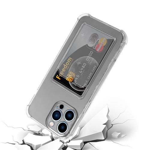 Coque antichoc porte carte iPhone 13 Pro Max (transparent) - Coque -telephone.fr