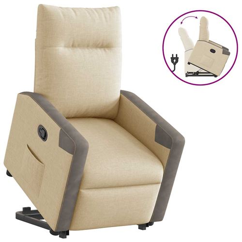 Non Communiqué Crème Vidaxl Fauteuil De Relaxation Inclinable Tissu