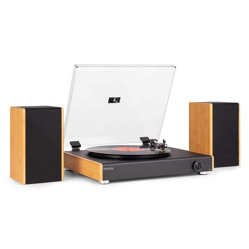 Audizio Rp335 - Platine Vinyle Bluetooth Minimaliste Et Élégante Avec Paire D’Enceintes Stéréo 2X 40W - Bambou