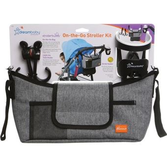 Organisateur Universel Pour Poussette - Grand Sac Avec 2 Porte-gobelets Et Bandoulière, Noir