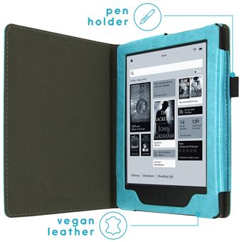 Coque pour Kobo Aura H2O Etui de liseuse portefeuille en cuir vegan iMOSHION Bleu clair Accessoires liseuse Achat prix fnac