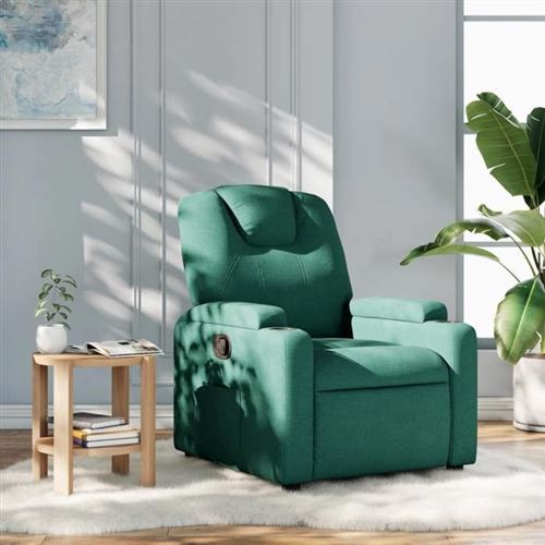 Vidaxl Vert Fauteuil Inclinable Foncé Tissu - Image 3