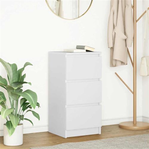 Vidaxl Blanc Buffet 37,5X35x76 Cm Bois D Ingénierie - Image 3