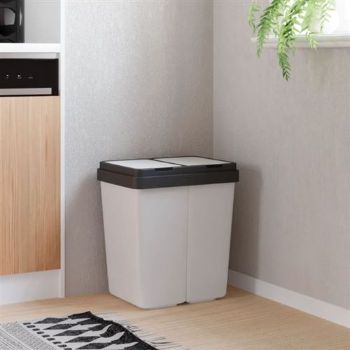 VidaXL - Duo mülleimer polypropylen, One Size, Weiss