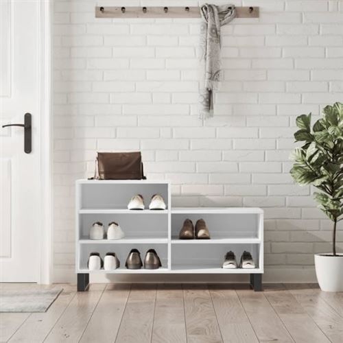 VIDAXL - Meuble à chaussures - 102x36x60 cm - Blanc - Image 2