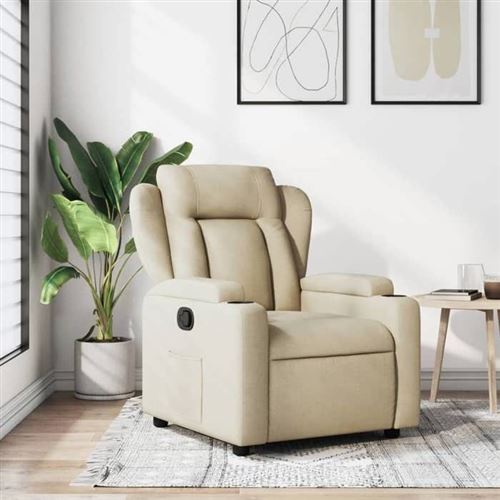 Non Communiqué Beige Vidaxl Fauteuil Réglable Tissu Crème