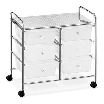 Chariot De Coiffeur 3 Tiroirs Avec Support Sèche-cheveux - Mobile, Robuste, Pour Salon Ou Spa - 7