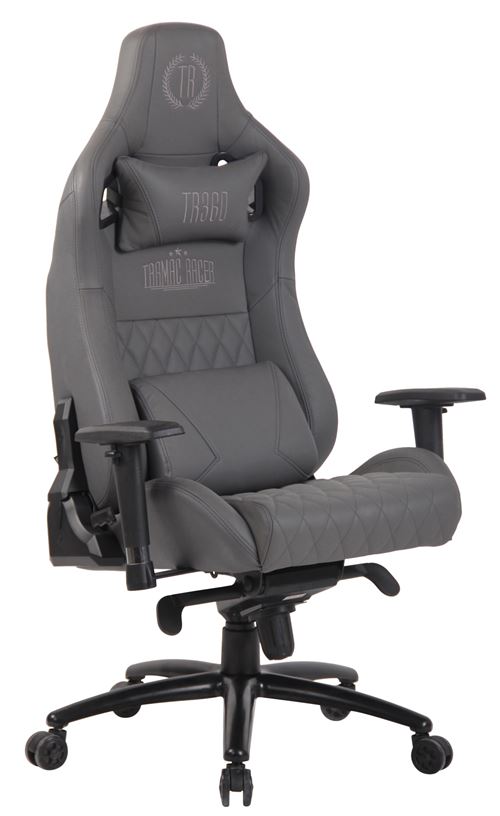 Fauteuil de bureau Gamer Keren en véritable cuir , Gris