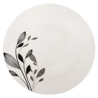 Secret de Gourmet - Service de Table 18 Pièces "Lila" 26cm Blanc & Noir - 1