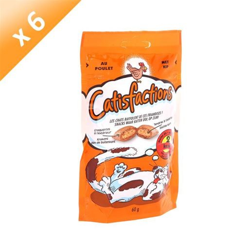  CATISFACTIONS Friandises au poulet pour chat et chaton (6x60g)
