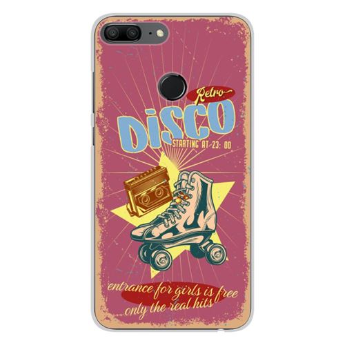 Coque en silicone imprimée compatible Huawei Honor 9 Lite Retro disco