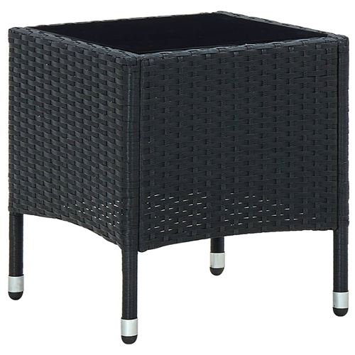 Table de jardin 40x40x45 cm Résine tressée Noir