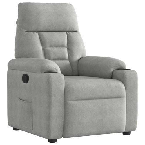Non Communiqué Gris Clair Fauteuil Inclinable Tissu Microfibre