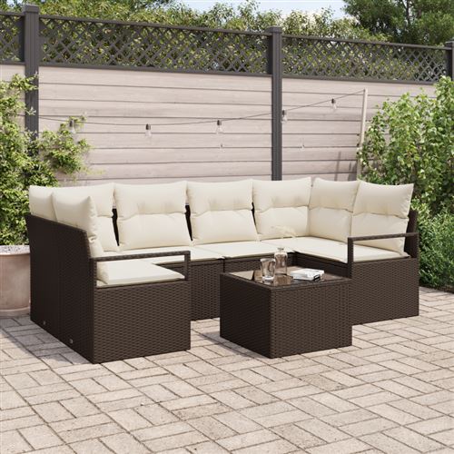 vidaXL Ensemble de canapé de jardin 7 pc 6-Nombre de places