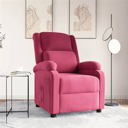 Non Communiqué Rouge Fauteuil Inclinable Bordeaux Velours