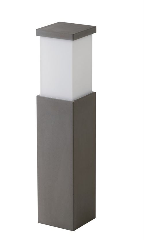 Fan Europe Perret - Borne d'extérieur en béton gris avec diffuseur en acrylique Gris IP65, E27