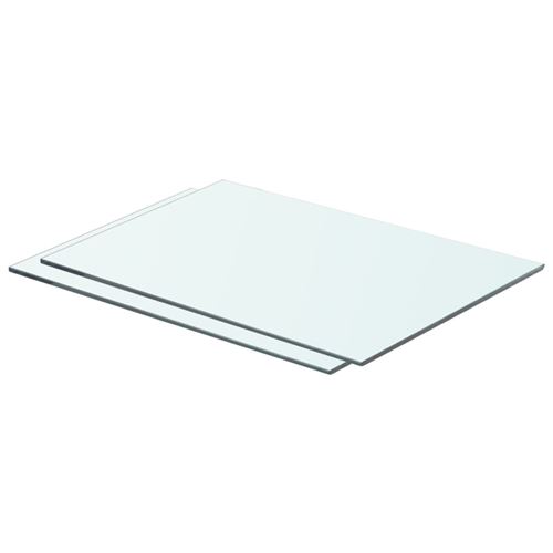 vidaXL Panneaux d'étagère 2 pcs Verre Transparent 50 x 30 cm