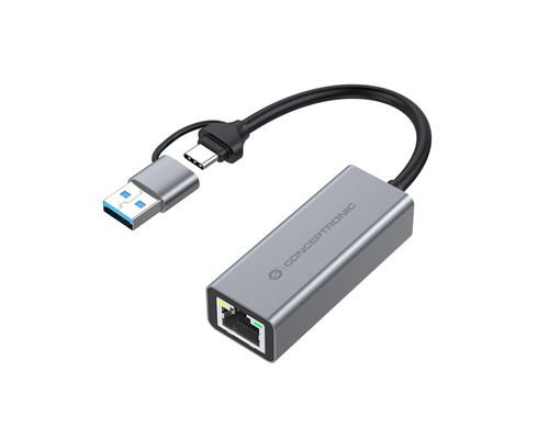 Conceptronic ABBY08G USB-zu-Gigabit-Netzwerkadapter, Wake-on-LAN, Kompatibel mit Nintendo Switch
